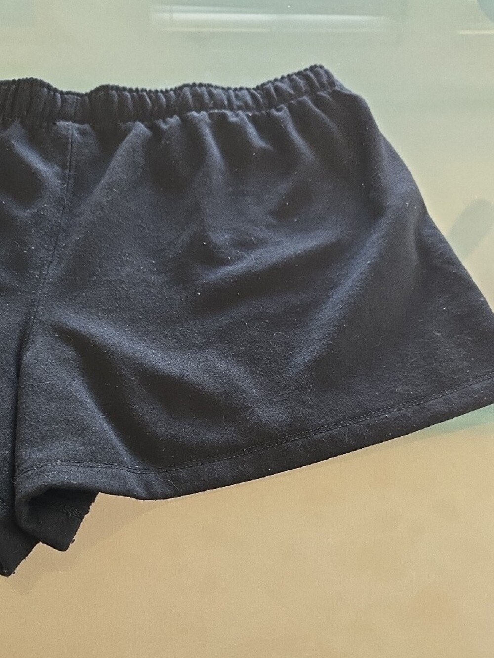 Women’s Black Elastic-Waist Lounge Shorts - Picture 2 of 10